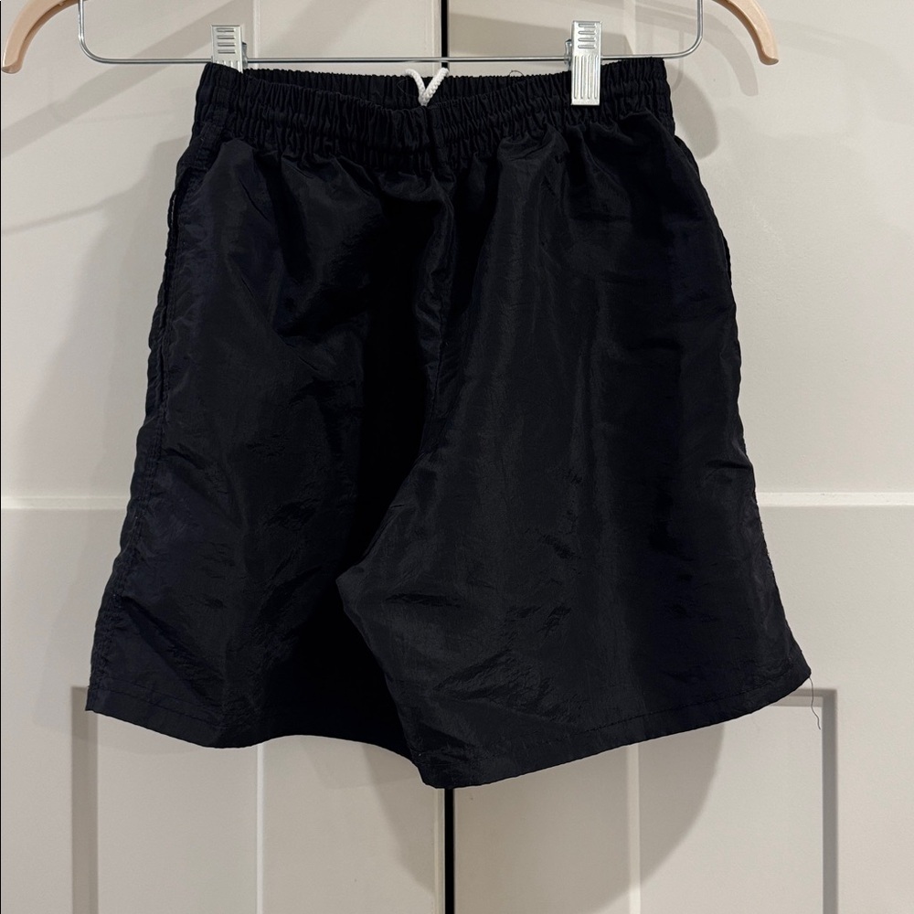 Vintage Surf Style Shorts, Black with Neon Logo, Size Small - Picture 4 of 6